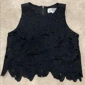 Black WYLDR lace crop top
